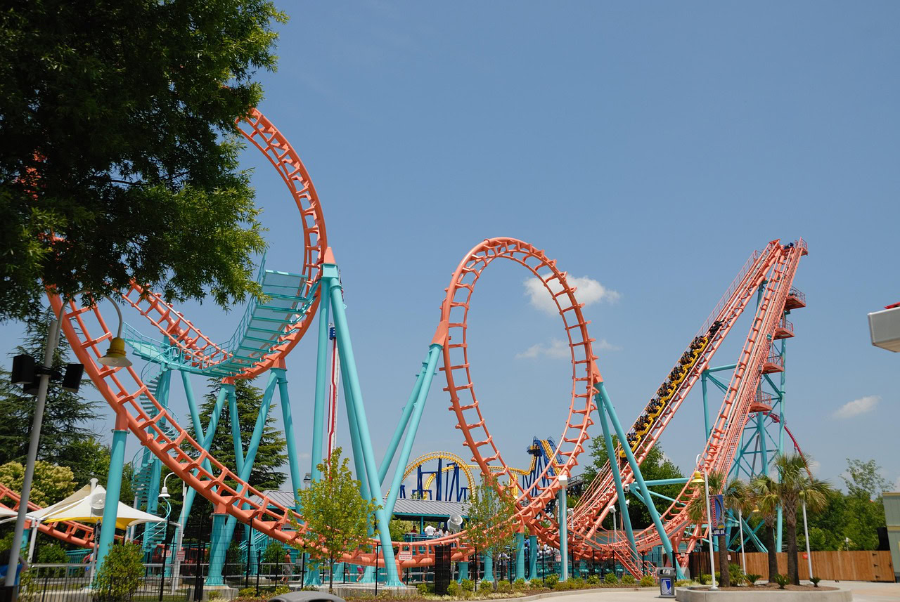 Partes de un parque de atracciones en español e ingles
